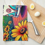 Wanderlust Van Sunset Art Geschirrtuch (Viertel Falte)