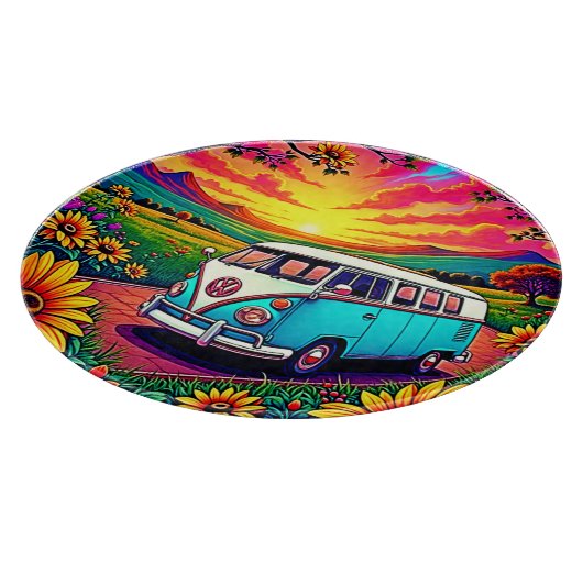 Wanderlust Van Sunset Art Schneidebrett (Ecke)