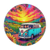 Wanderlust Van Sunset Art Schneidebrett (Vorderseite)