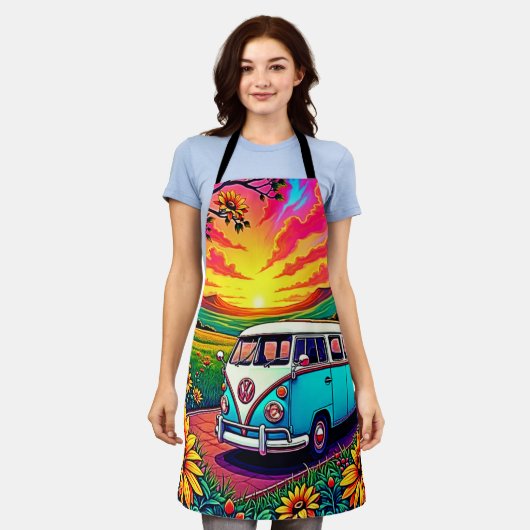 Wanderlust Van Sunset Art Schürze (Getragen)