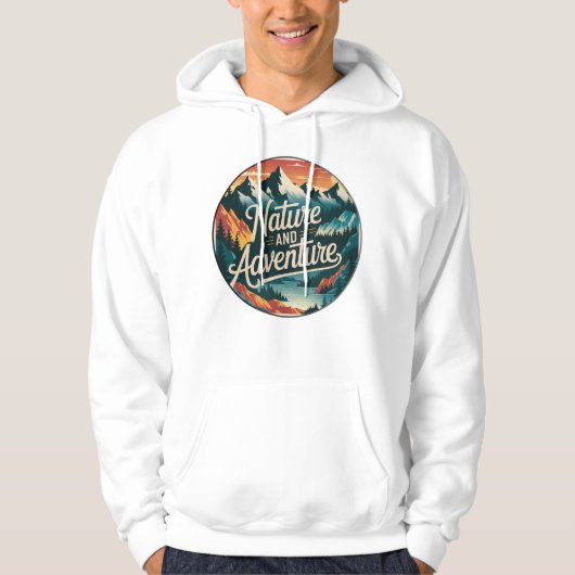 Wanderlust Vintag: Retro-Naturlandschaften Hoodie (Vorderseite)