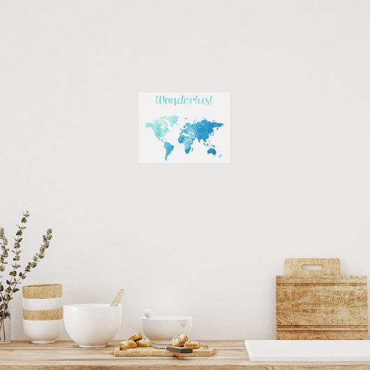 Wanderlust Watercolor Poster (Küche)