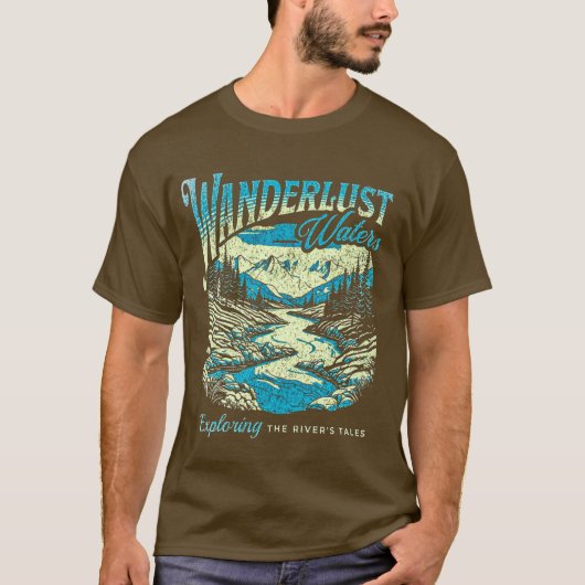 Wanderlust Waters Herren Basic T-Shirt (Vorderseite)