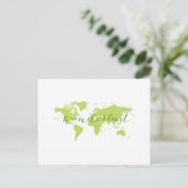 Wanderlust, Weltkarte Postkarte (Stehend Vorderseite)