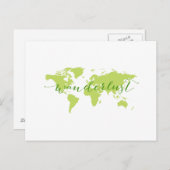 Wanderlust, Weltkarte Postkarte (Vorne/Hinten)