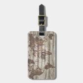 Wanderlust World Map Zitat | kofferanhänger (Vorderseite vertikal)