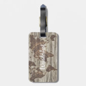 Wanderlust World Map Zitat | kofferanhänger (Rückseite vertikal)