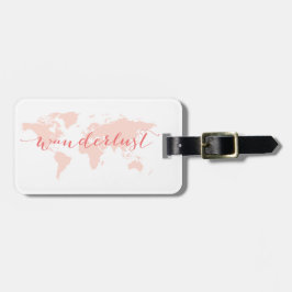 Wanderlust, Wunsch zu reisen, Weltkarte Gepäckanhänger
