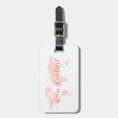 Wanderlust, Wunsch zu reisen, Weltkarte Gepäckanhänger (Vorderseite vertikal)