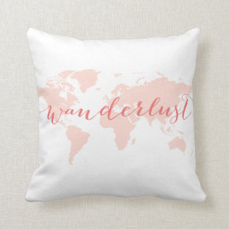 Wanderlust, Wunsch zu reisen, Weltkarte Kissen