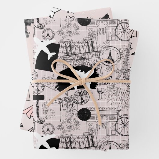 Wanderlustenmuster Geschenkpapier Set (Beispiel)