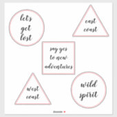 Wanderlustreise zitiert Wasserflaschen Gepäck Aufkleber (Blatt)