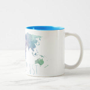 Wanderlustwatercolor-Tasse Zweifarbige Tasse