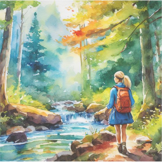 Wandermädchen Aufkleber (Vorderseite)