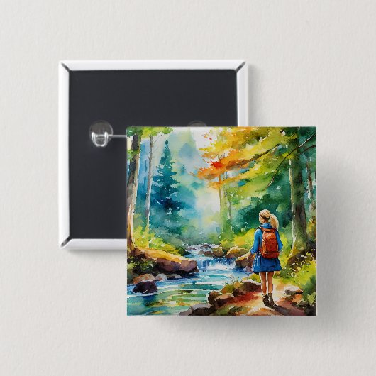 Wandermädchen Button (Vorne & Hinten)