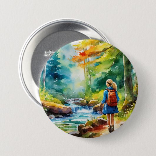 Wandermädchen Button (Vorne & Hinten)