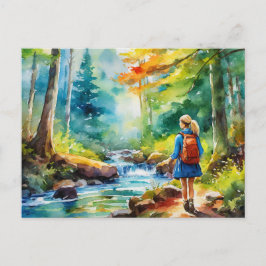 Wandermädchen Postkarte