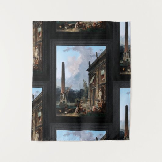 Wanderminstrels von Hubert Robert Wandteppich (Vorderseite)