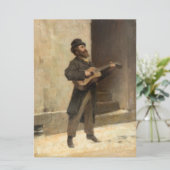 Wandermusiker mit Gitarre (von Induno) Karte (Stehend Vorderseite)