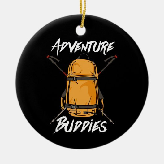 Wandern Adventure Buddies Paare Keramik Ornament (Vorne)