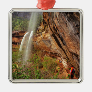 Wandern auf dem Emerald Pools Trail im Zion Nation Silbernes Ornament
