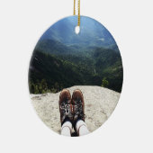 Wandern auf die Welt (Version 1) Keramik Ornament (Rechts)
