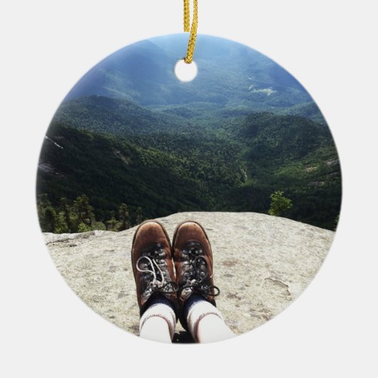 Wandern auf die Welt (Version 1) Keramik Ornament (Vorne)