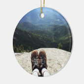 Wandern auf die Welt (Version 1) Keramik Ornament (Links)