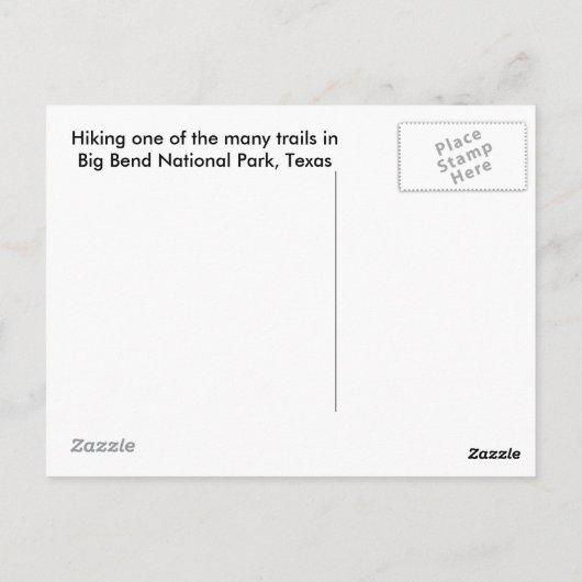 Wandern Big Bend Postkarte (Rückseite)