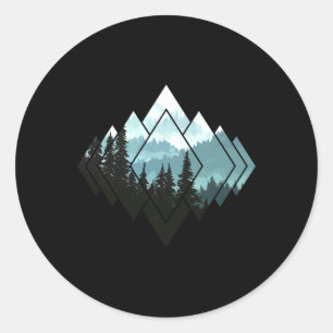 Wandern Camping Berge Natur Trekking Wandern Gi Runder Aufkleber