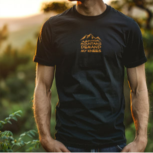 Wandern Camping Humor Schwarz Orange T-Shirt