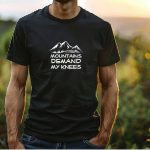 Wandern Camping Humor Schwarz Weiß T-Shirt