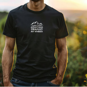 Wandern Camping Humor Schwarz Weiß T-Shirt
