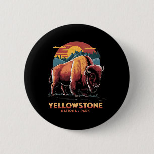 Wandern Camping Retro Yellowstone Nationalpark Bis Button