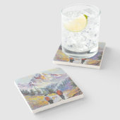 Wandern - Colorado Berge Malerei - Steinuntersetzer (Seitenansicht)