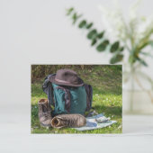 Wandern der Ausrüstungspostkarte Postkarte (Stehend Vorderseite)