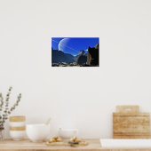 Wandern Der Herschelkrater des Saturns Mimas Poster (Küche)