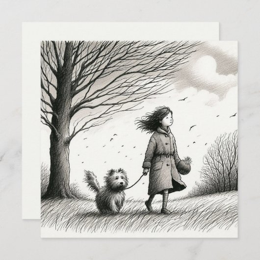 Wandern der Hundescharte Mitteilungskarte (Vorne/Hinten)