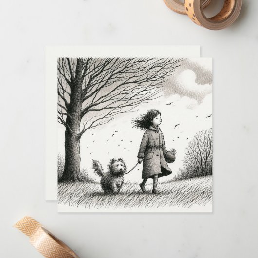 Wandern der Hundescharte Mitteilungskarte (Vorderseite/Rückseite Beispiel)