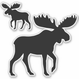 Wandern Elche Silhouetten Vinyl Sticker Set