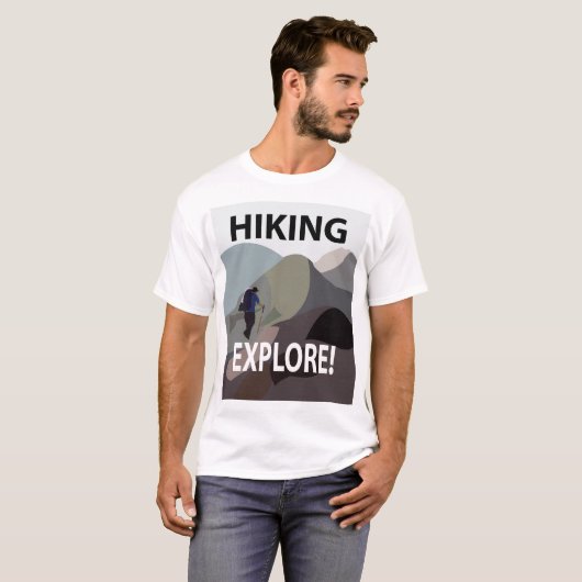 Wandern Erkundung Berge Wandern T-Shirt (Vorne ganz)