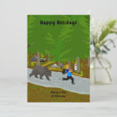 Wandern Feiertagskarte (Stehend Vorderseite)