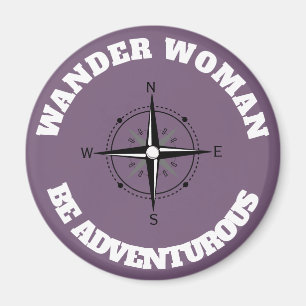 Wandern Frau w/Compass Magnet
