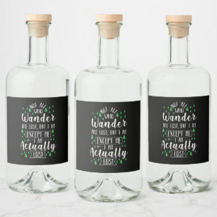 Wandern Funny Sprichwort Alkoholflaschenetikett