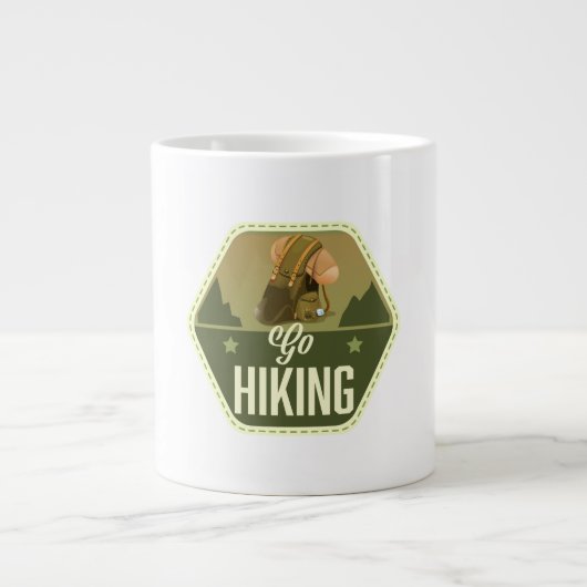 Wandern gehen Patch Jumbo-Tasse (Vorderseite)
