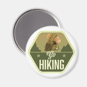 Wandern gehen Patch Magnet (Vorderseite/Rückseite)
