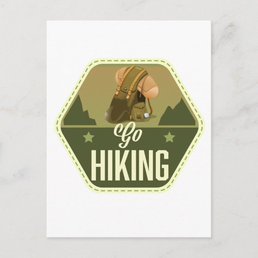 Wandern gehen Patch Postkarte (Vorderseite)