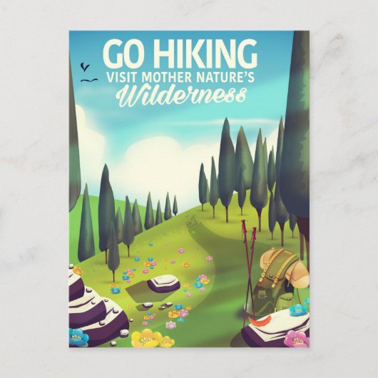 Wandern gehen! postkarte (Vorderseite)