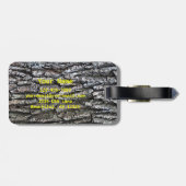 Wandern HIKE Boot Print Tree Bark Hintergrund Gepäckanhänger (Rückseite horizontal)