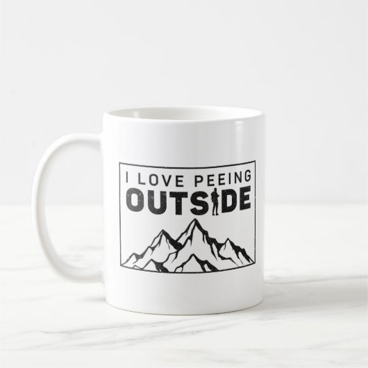 Wandern I Liebe Peeing Outdoor Kaffeetasse (Links)